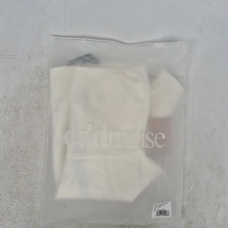 BAGGED ODDMUSE THE ULTIMATE MUSE STRUCTURED MINI DRESS IN WHITE SIZE SMALL