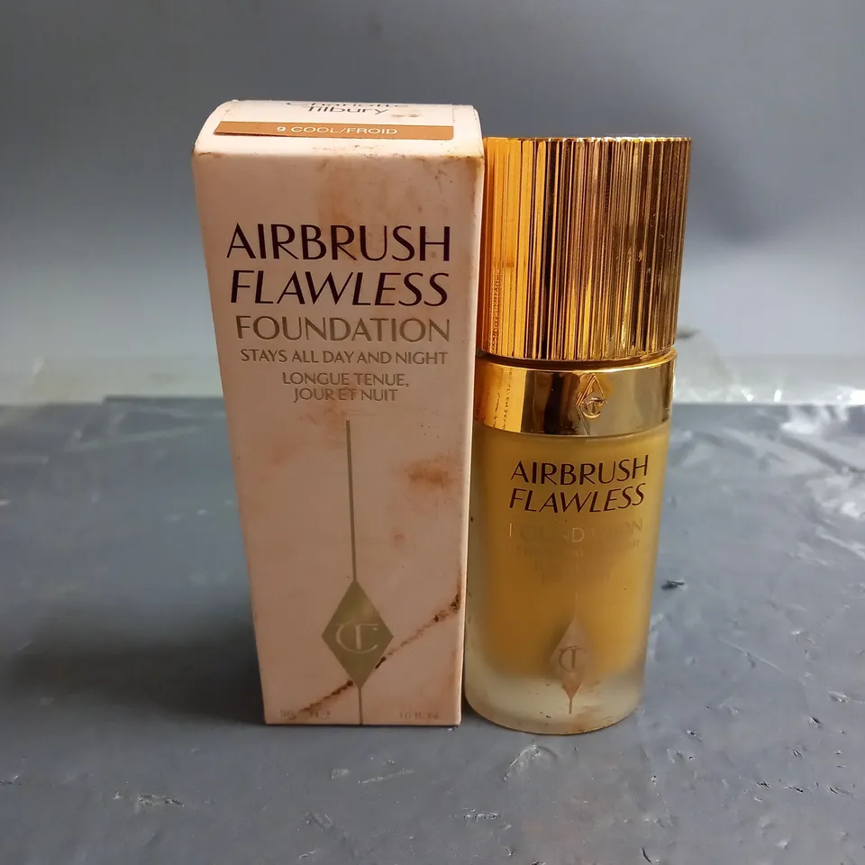 BOXED CHARLOTTE TILBURY AIRBRUSH FLAWLESS FOUNDATION IN 9 COOL 30ML