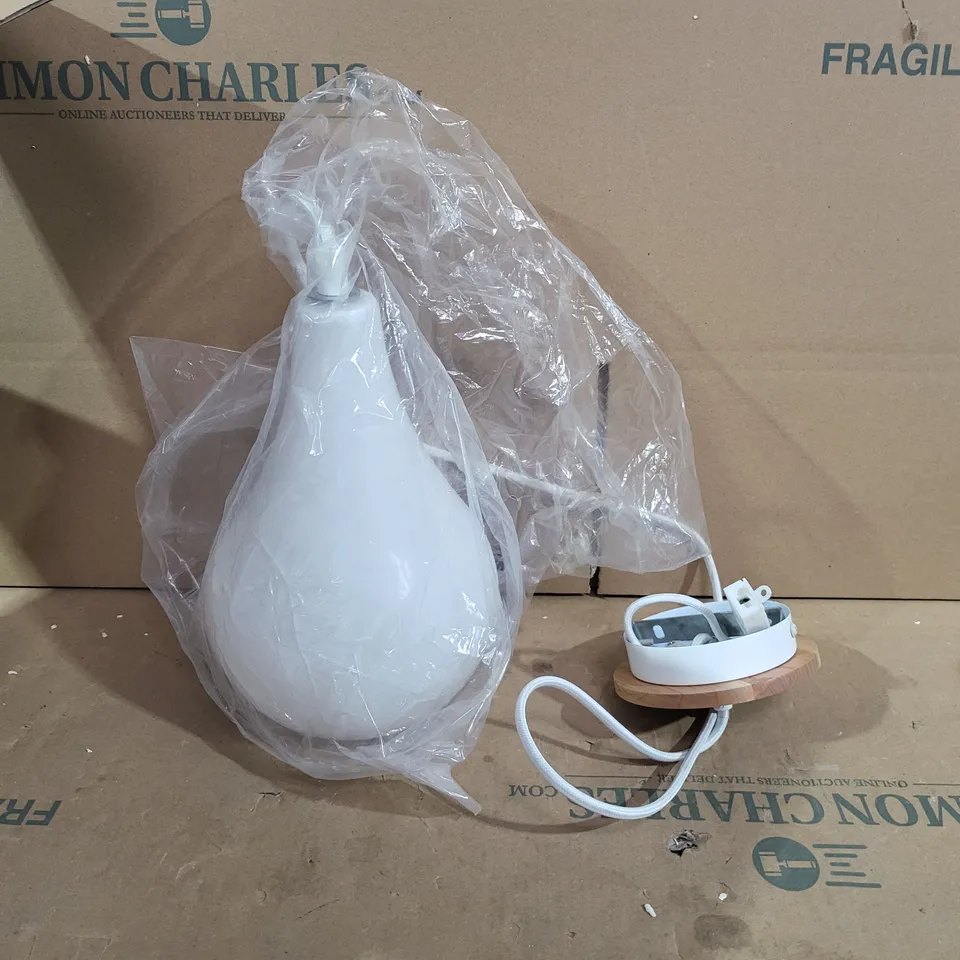 HANGING CEILING LAMP (WHITE/WOODEN)