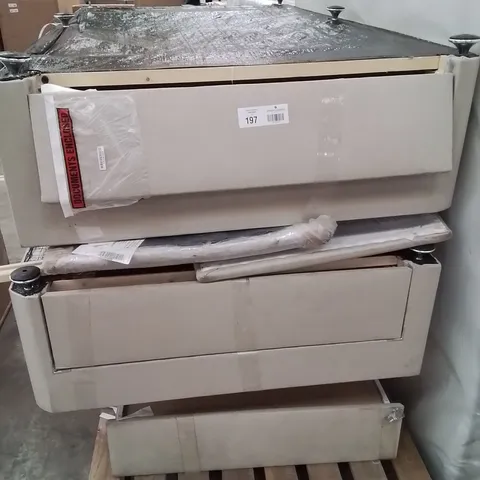PALLET CONTAINING VARIOUS DIVAN BED PARTS AND HEADBOARD 