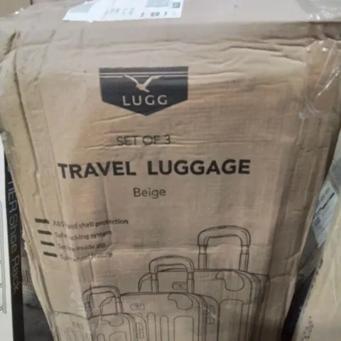 BOXED SET OF 3 TRAVEL LUGGAGE SUITCASES IN BEIGE