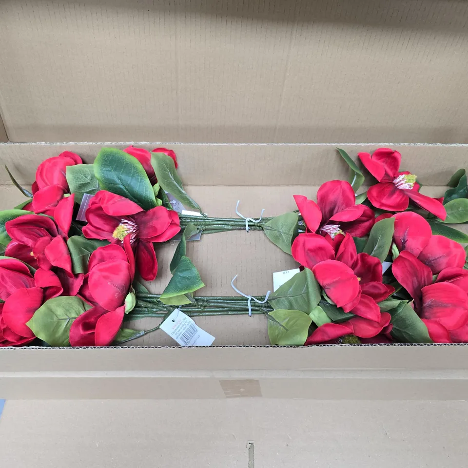 BOX OF APPROXIMATELY 12 GISELA GRAHAM RED FAUX FLOWER ARRANGEMENTS