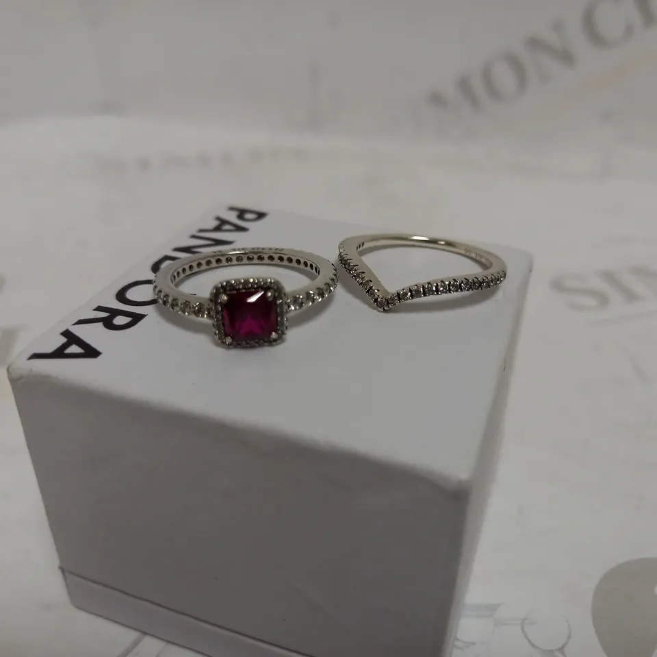 PAIR OF PANDORA RINGS SIZE 54
