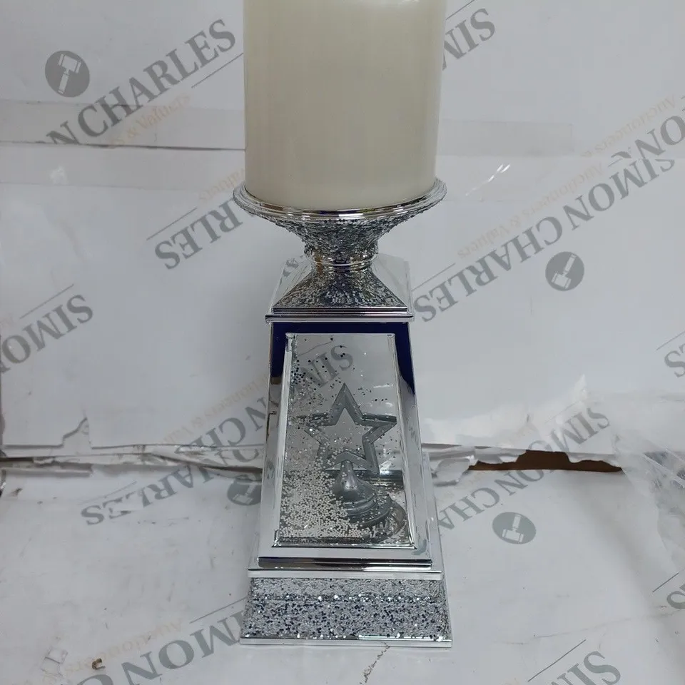 JM BY JULIEN MACDONALD FLAMELESS CANDLE HOLDER WITH SWIRLING GLITTER