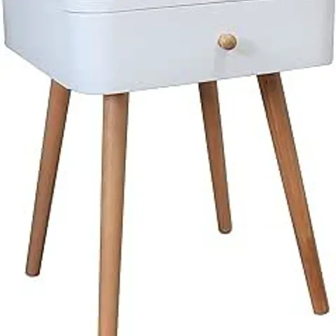 BOXED ASPECT GINA BEDSIDE TABLE - WHITE NATURAL (1 BOX)
