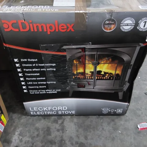 BOXED OPTIFLAME LECKFORD ELECTRIC STOVE (1 BOX)