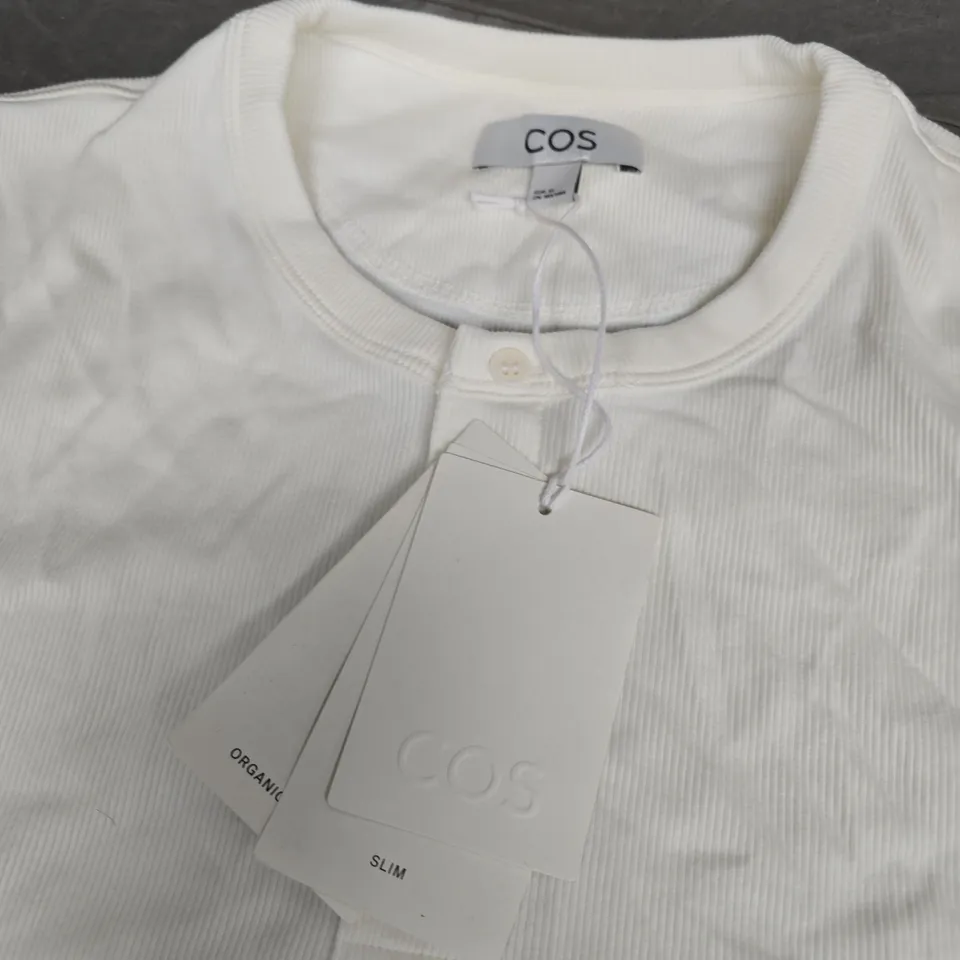 COS ORGANIC COTTON SLIM T-SHIRT – WHITE - EUXL