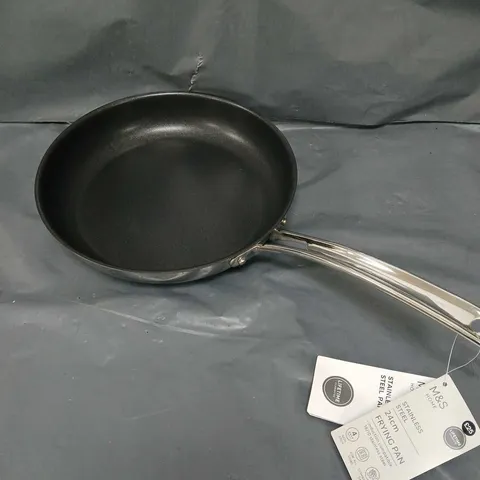 M&S STAINLESS STEEL 24CM FRYING PAN 