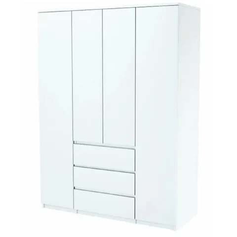 BOXED VESELY 4 DOOR MANUFACTURED WOOD WARDROBE (4 BOXES)