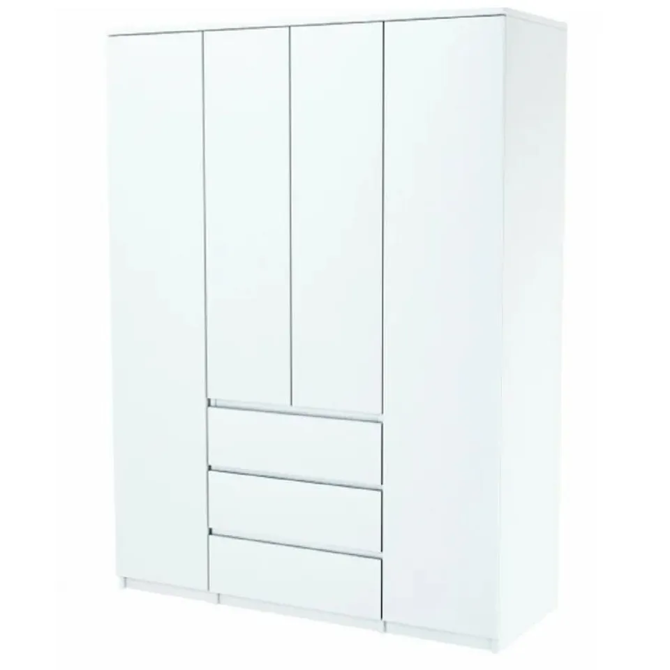 BOXED VESELY 4 DOOR MANUFACTURED WOOD WARDROBE (4 BOXES)