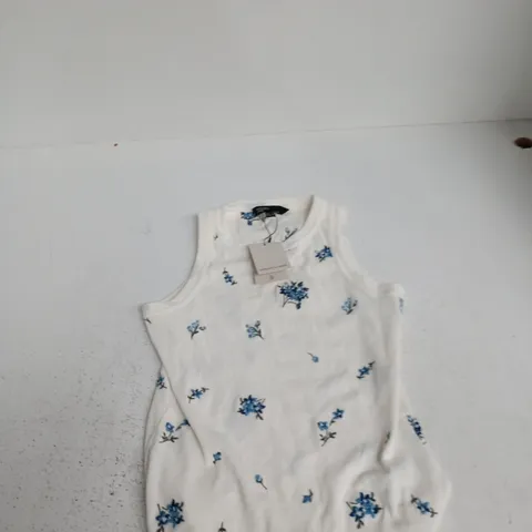 NOBODY'S CHILD WHITE FLORAL SLEEVELESS TOP β KID'S UK SIZE S