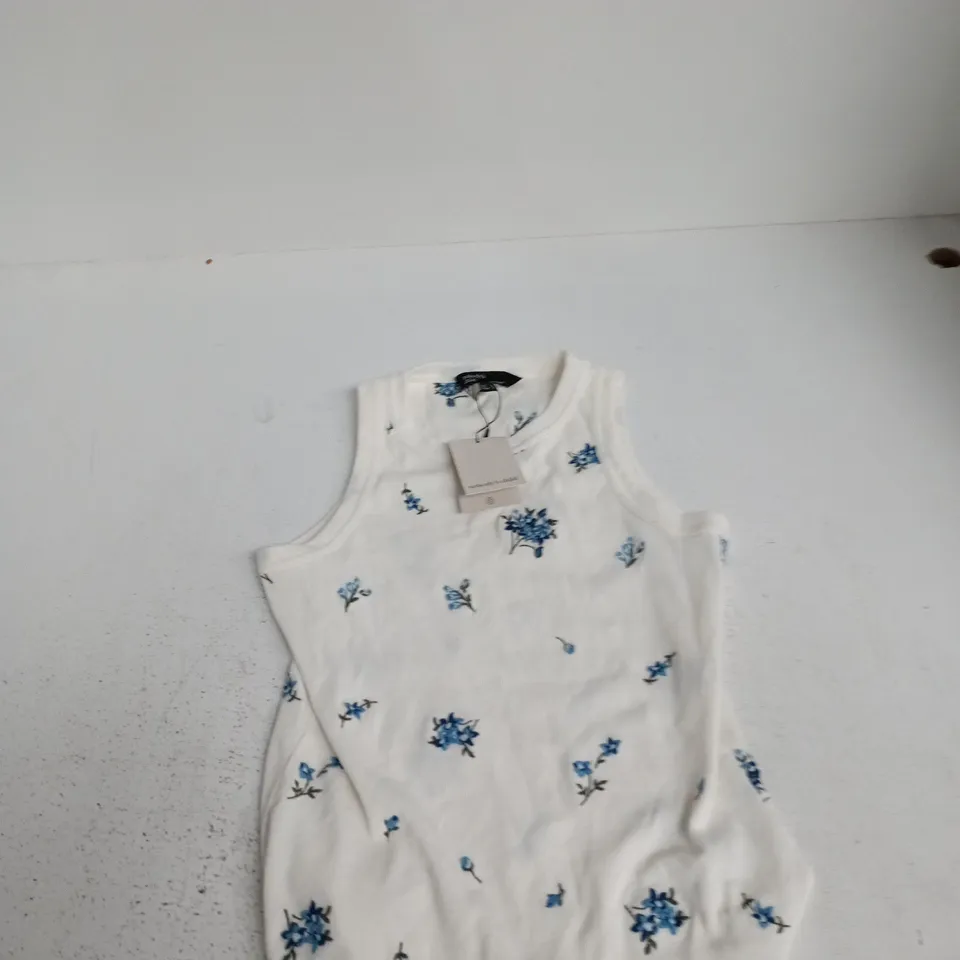 NOBODY'S CHILD WHITE FLORAL SLEEVELESS TOP – KID'S UK SIZE S