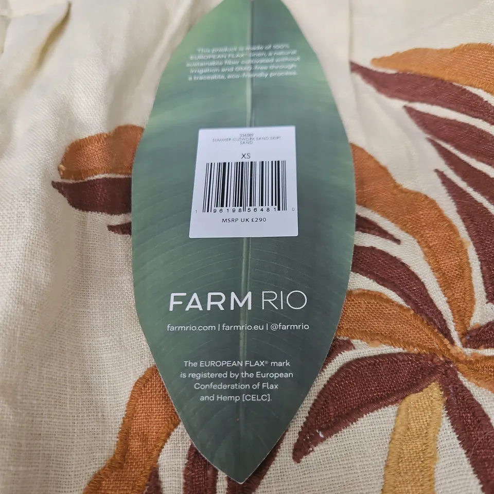 FARM RIO LINEN SKIRT– FLORAL PRINT – XS