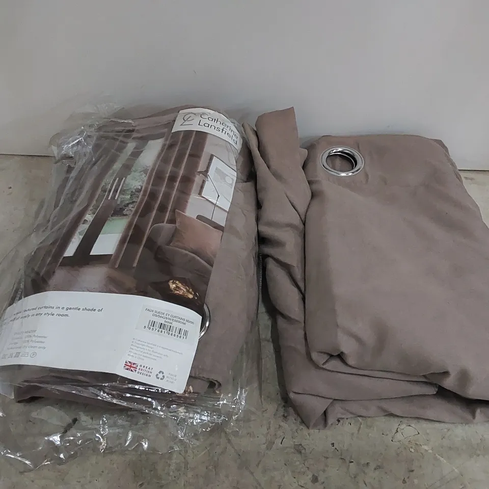 BAGGED FAUX SUADE FULLY LINED EYELET CURTAINS // 66 X 90" (1 ITEM)