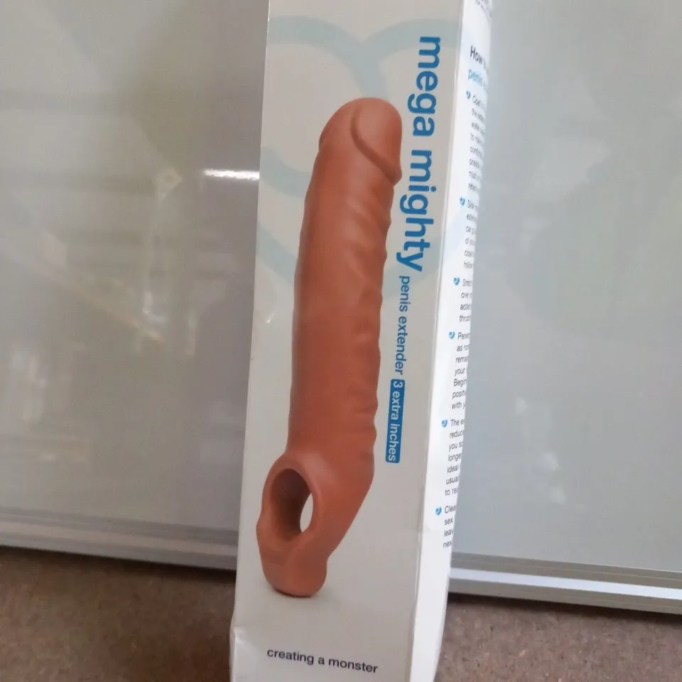 BOXED LOVEHONEY MEGA MIGHTY PENIS EXTENDER 3 EXTRA INCHES