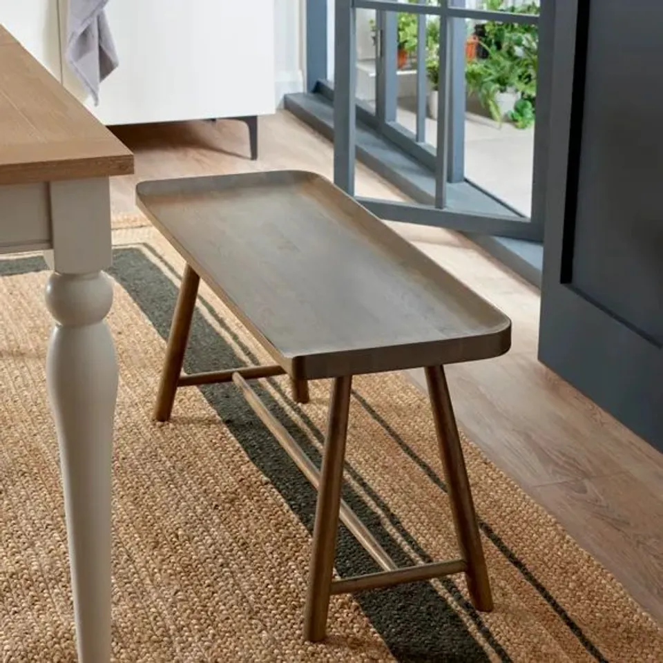 BOXED LOXWOOD DINING BENCH GREY