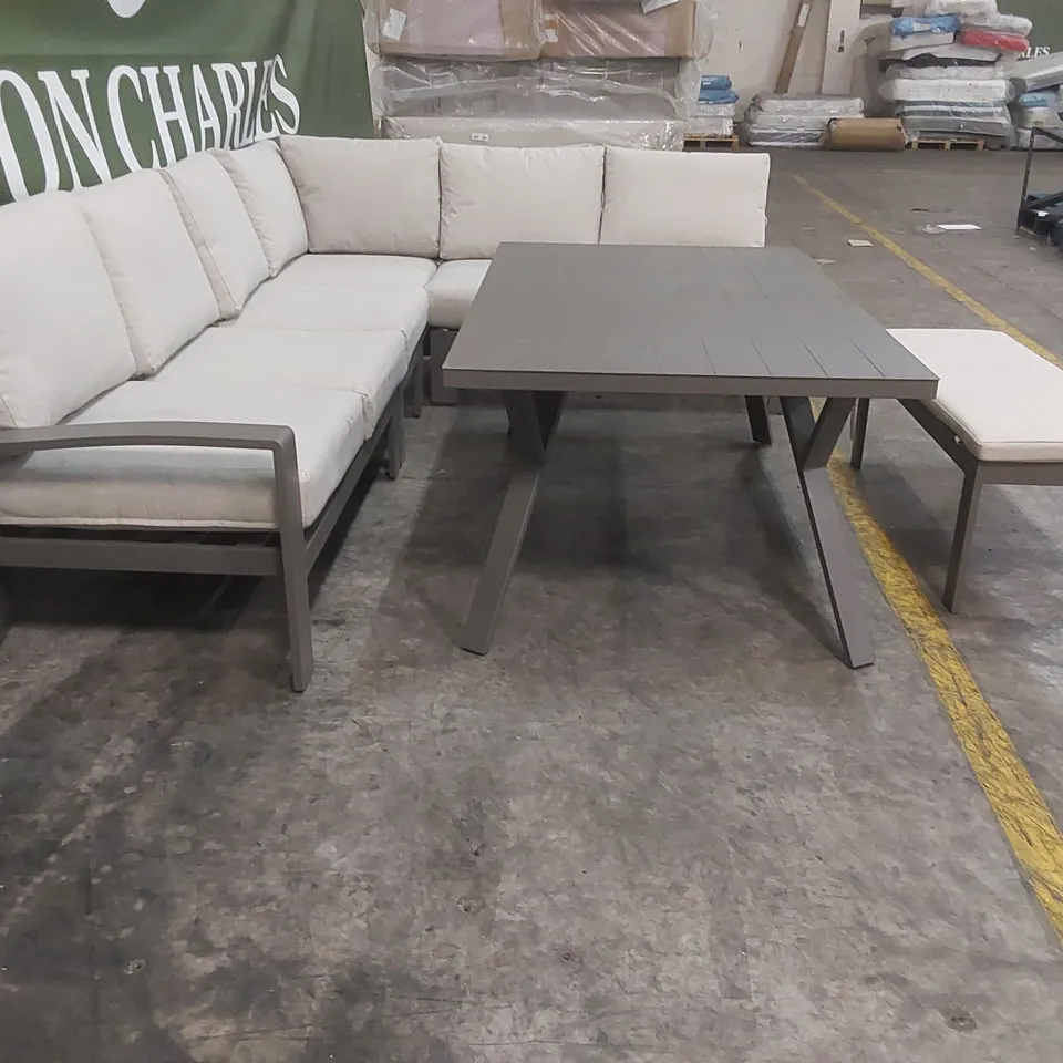 GARDEN IMPRESSIONS CORSICA CORNER SOFA, TABLE AND BENCH SET