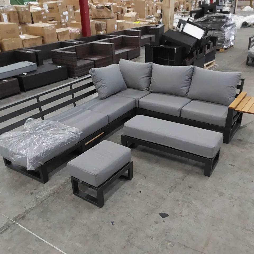 DESIGNER METAL CORNER GARDEN/PATIO SOFA WITH STOOL AND BENCH 
