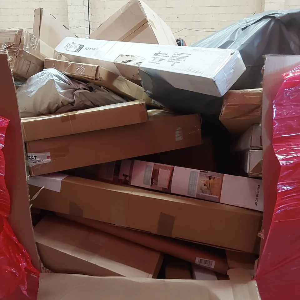 PALLET OF ASSORTED HOUSEHOLD GOODS AND PRODUCTS TO INCLUDE; BOXED FURNITURE, SAFETY GATES ETC