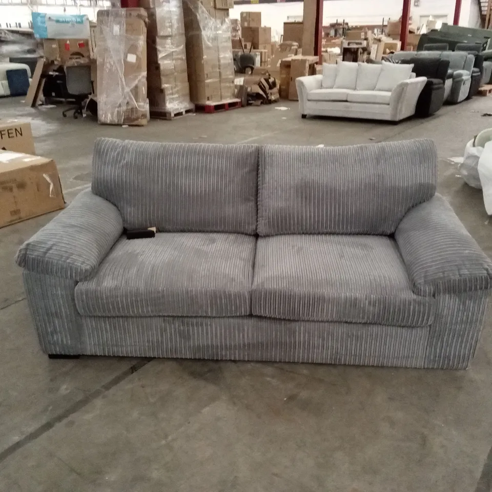 AMALFI STANDARD BACK FABRIC 3 SEATER SOFA - CHARCOAL RRP £579