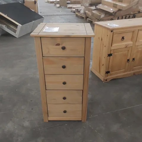 PANAMA 5 DRAWER NARROW CHEST