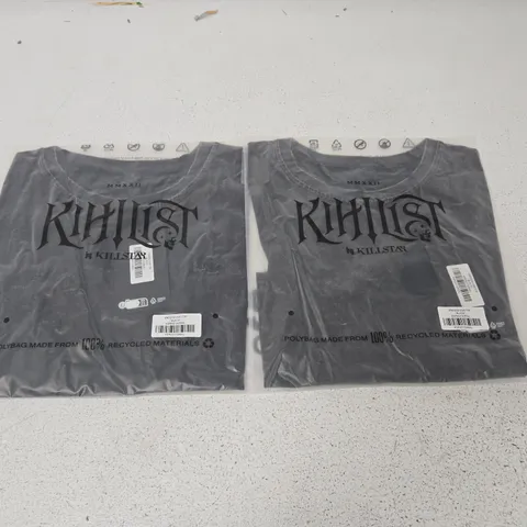 LOT OF APPROXIMATELY 50 BRAND NEW BAGGED KILLSTAR ENDLESS VOID TOPS IN BLACK - VARIOUS SIZES
