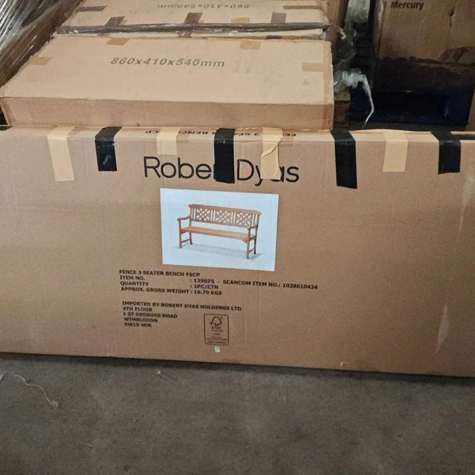 BOXED FENCH 3-SEATER BENCH - 1 BOX