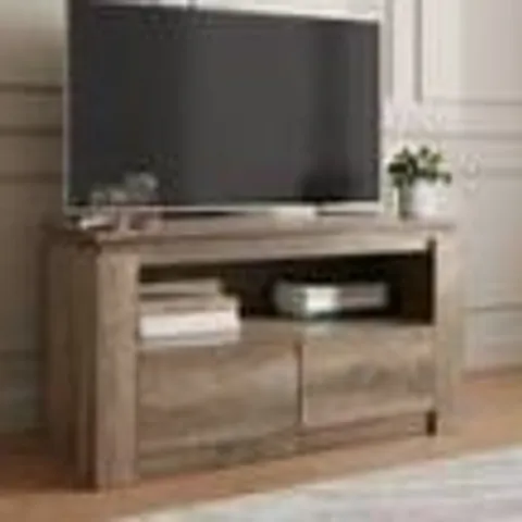 BOXED GFW CANYON 2 DRAWER SINGLE SHELF OAK TV UNIT (1 BOX)
