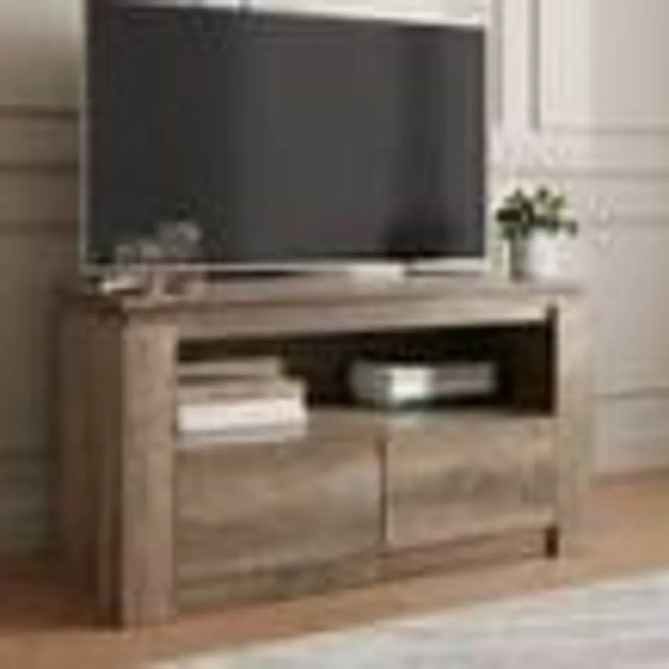 BOXED GFW CANYON 2 DRAWER SINGLE SHELF OAK TV UNIT (1 BOX)