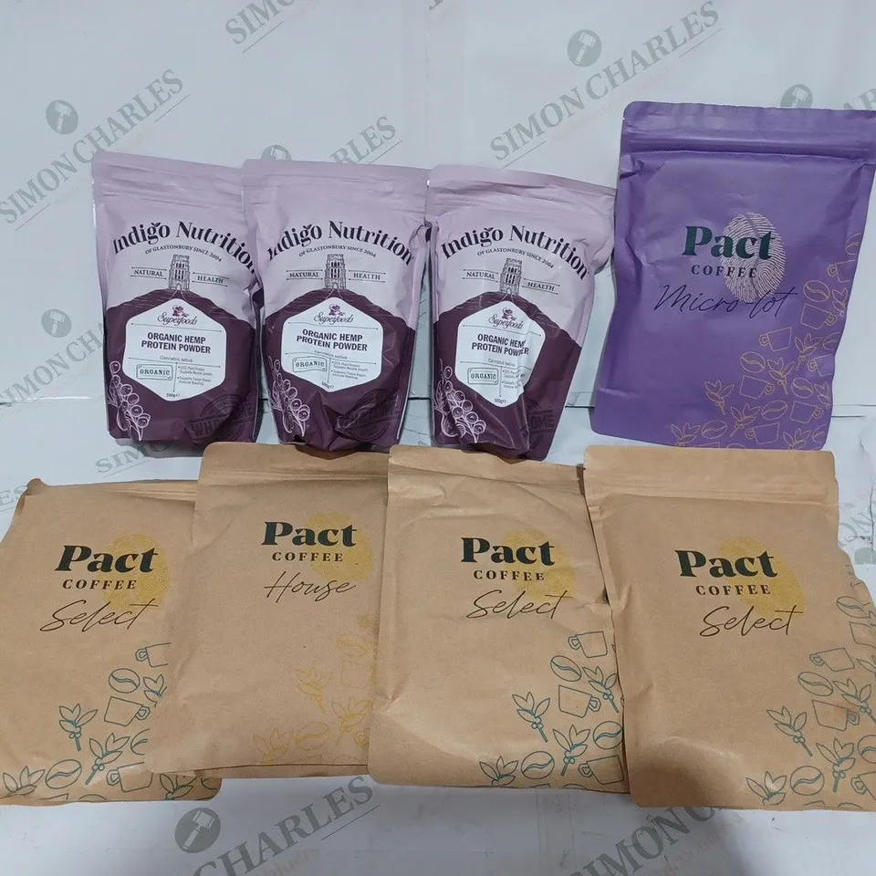 LOT TO CONTAIN 8 X ASSORTED PACKS OF COFFEE & PROTEIN POWDER. 