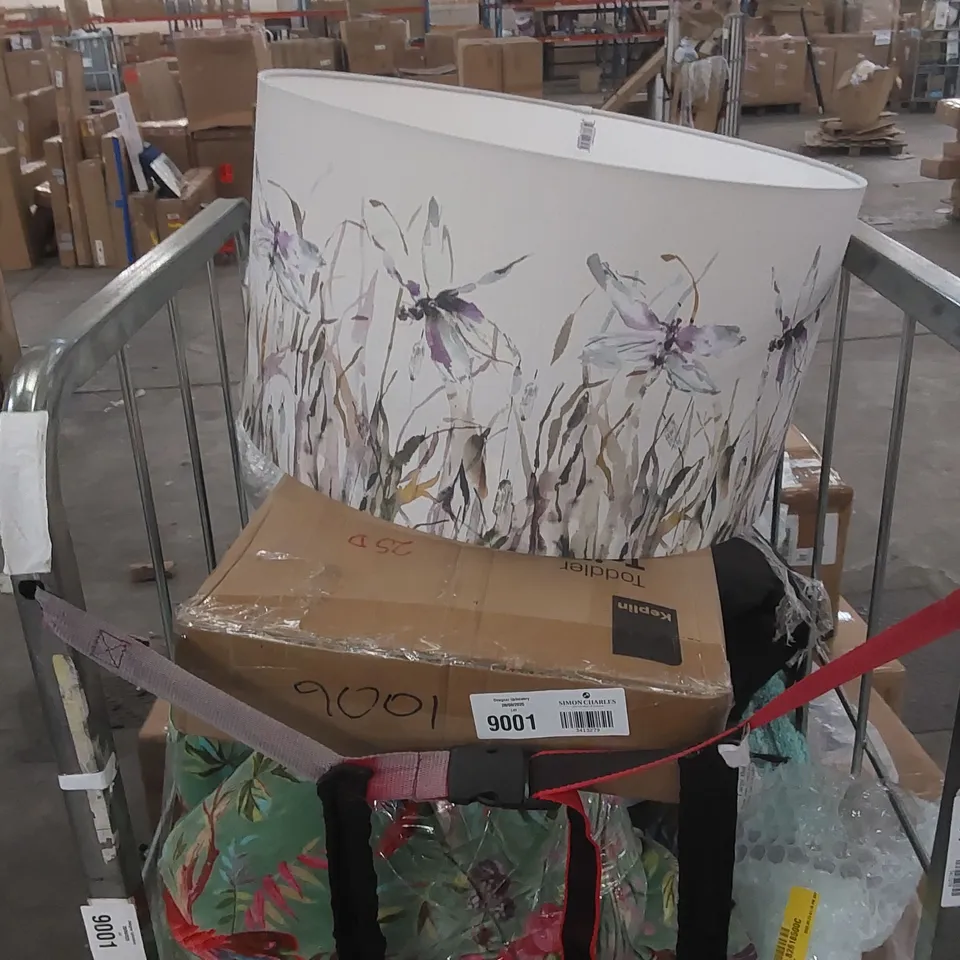 CAGE CONTAINING ASSORTED HOUSEHOLD PRODUCTS/FURNITURE PARTS ECT // CAGE NOT INCLUDED 
