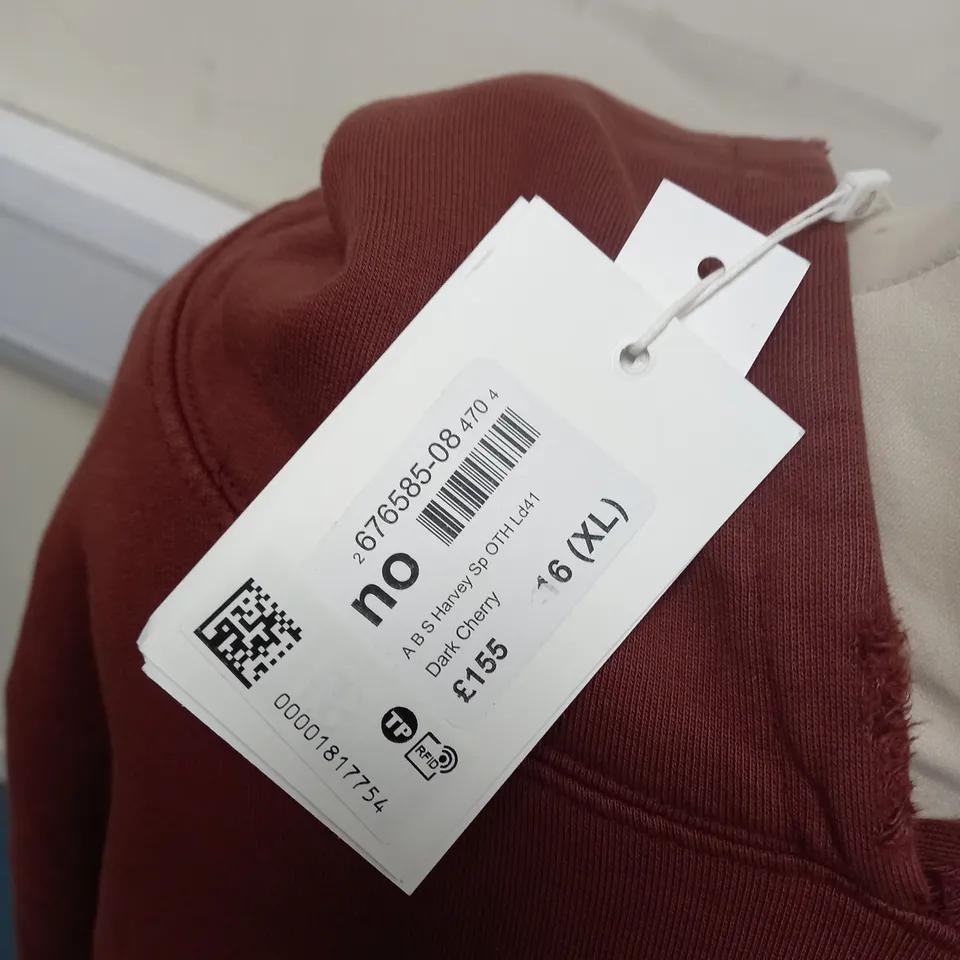 ANINE BING HARVEY DARK CHERRY HOODIE SIZE XL