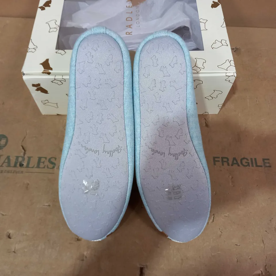 BOXED PAIR OF RADLEY LONDON SLIPPERS- SIZE 7