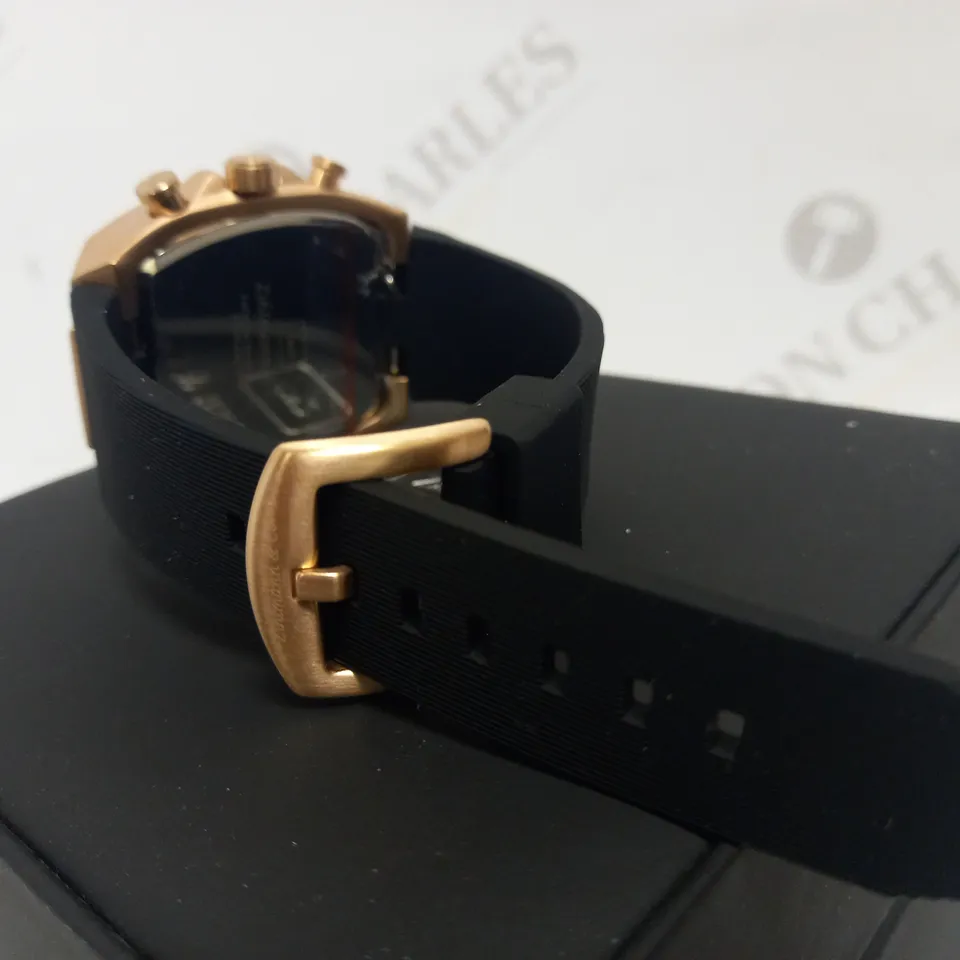 ZIHLMANN & CO TRIPLE DIAL STUD DETAIL RUBBER STRAP WATCH