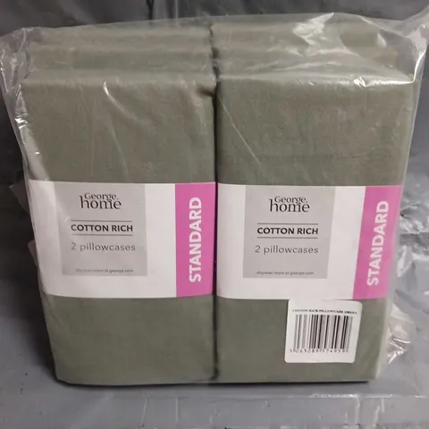 LOT OF 6 BRAND NEW COTTON RICH PILLOWCASE PAIRS IN GREEN