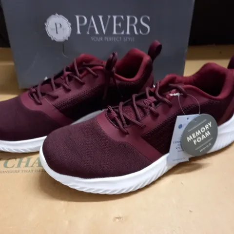 BOXED PAIR OF PAVERS BURGHUNDY TRAINERS - 11(45)