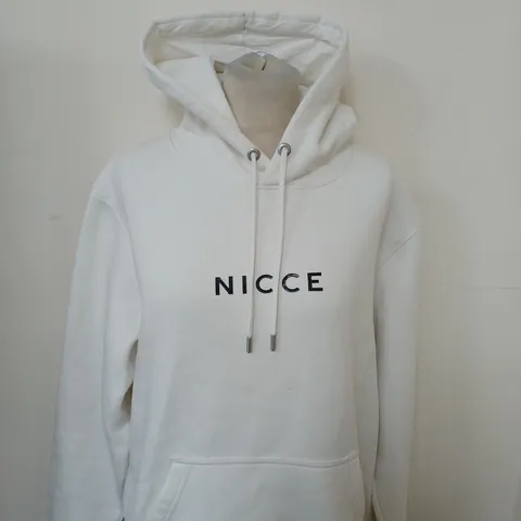 NICCE SLOGAN HOODIE IN WHITE SIZE M