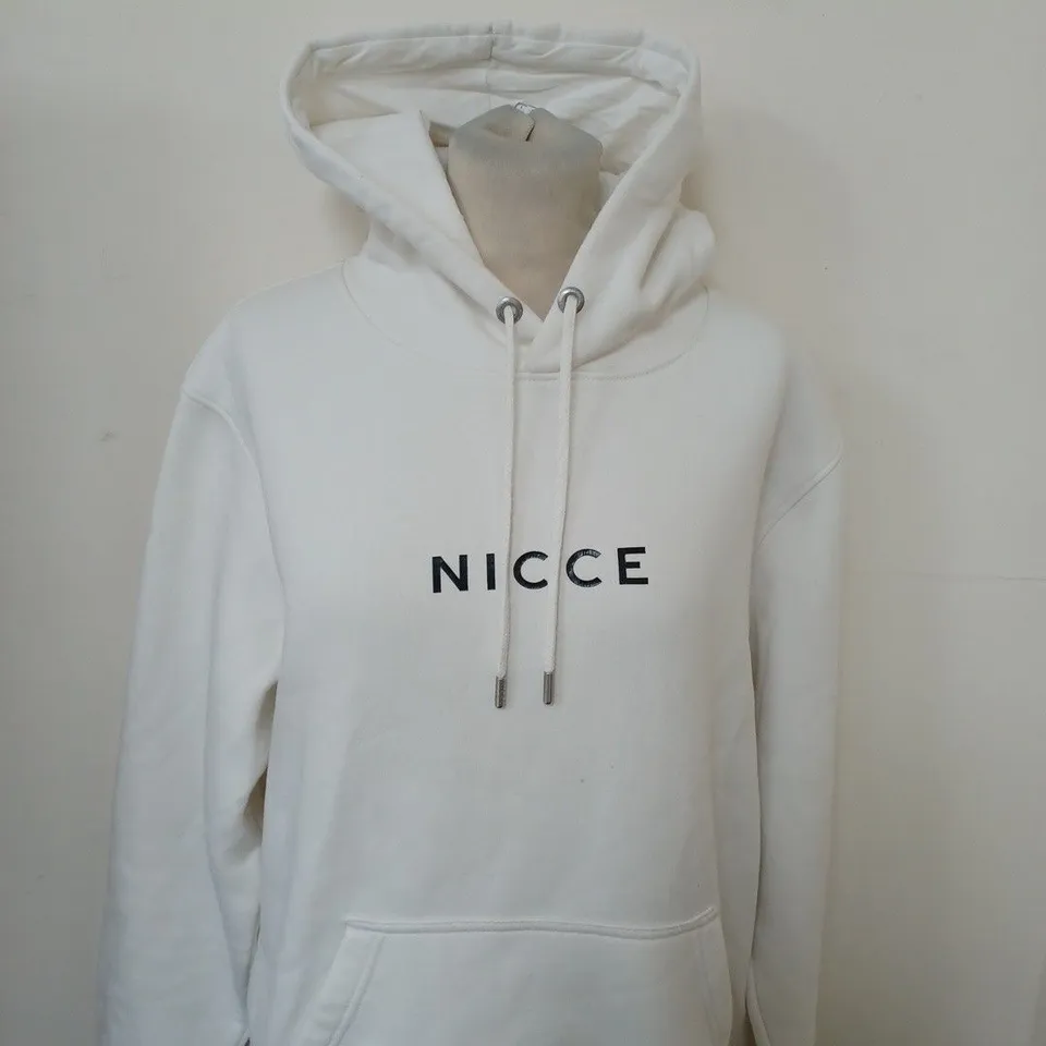 NICCE SLOGAN HOODIE IN WHITE SIZE M