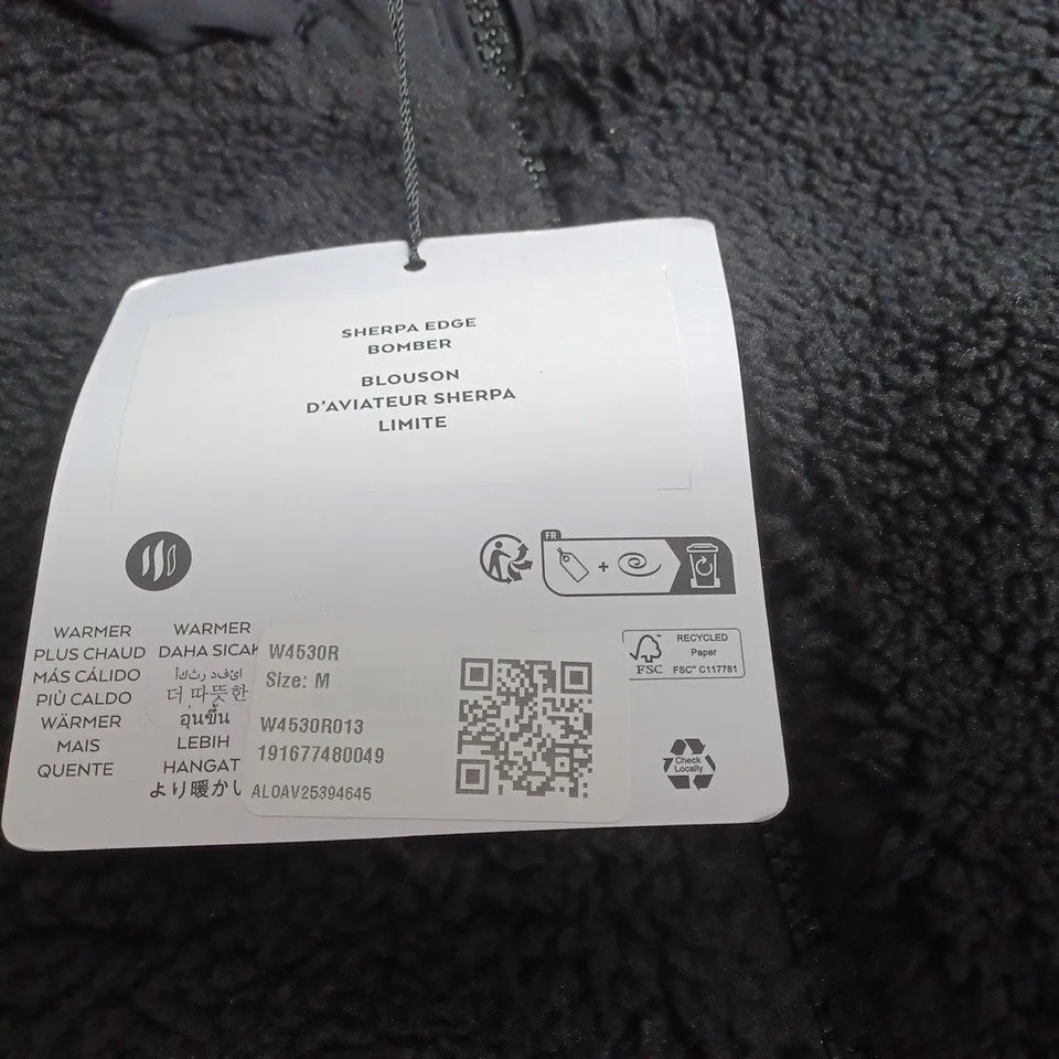 ALO YOGA SHERPA EDGE BOMBER JACKET – BLACK – SIZE M