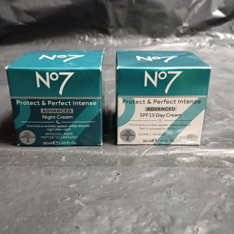 NO7 PROTECT & PERFECT INTENSE ADVANCED NIGHT CREAM & SPF15 DAY CREAM – 50 ML EACH