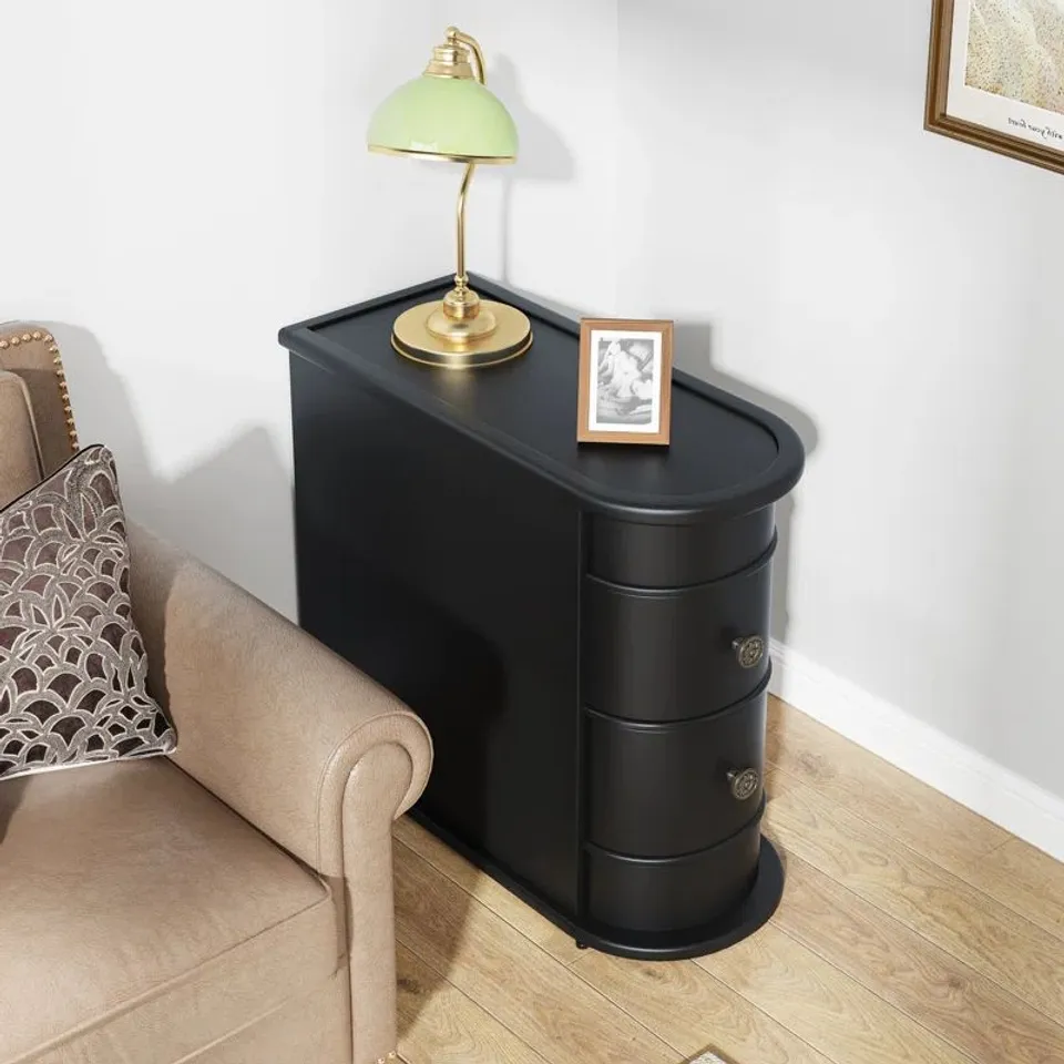 BOXED SIDE TABLE WITH STORAGE - BLACKENED BRONZE FINISH (1 BOX)