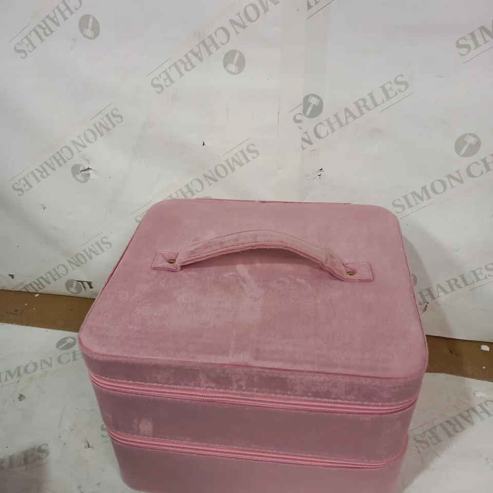 PINK FAUX SUEDE STORAGE BOX