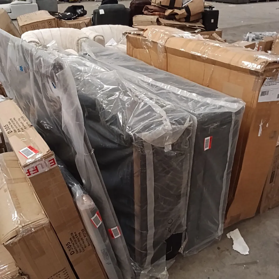 BAGGED DIVAN BED BASE WITH HEADBOARD - NAVY (4 PARTS)