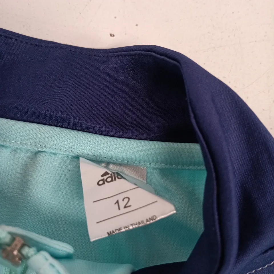ADIDAS ARSENAL FC TRAINING TOP – CHILDRENS SIZE 12 TURQUOISE/NAVY