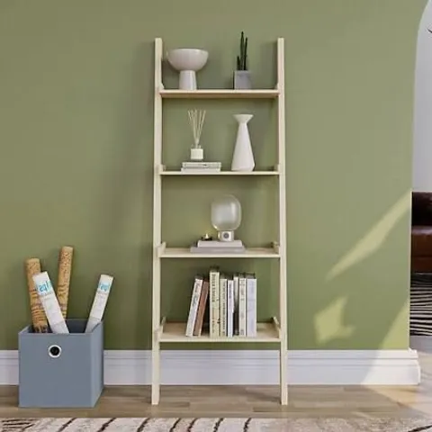 BOXED YORK 4 TIER LADDER BOOKCASE - PINE (1 BOX)