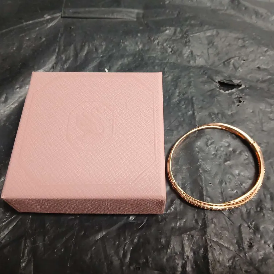 BOXED SWAROVSKI ROSE GOLD-TONE PAVÉ-SET BANGLE BRACELET