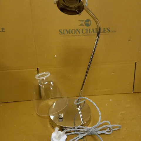 JOHN LEWIS & PARTNERS REVIVAL TASK LAMP, ROTARY SWITCH, DIMMABLE, CLEAR GLASS SHADE, POLISHED NICKEL FINISH