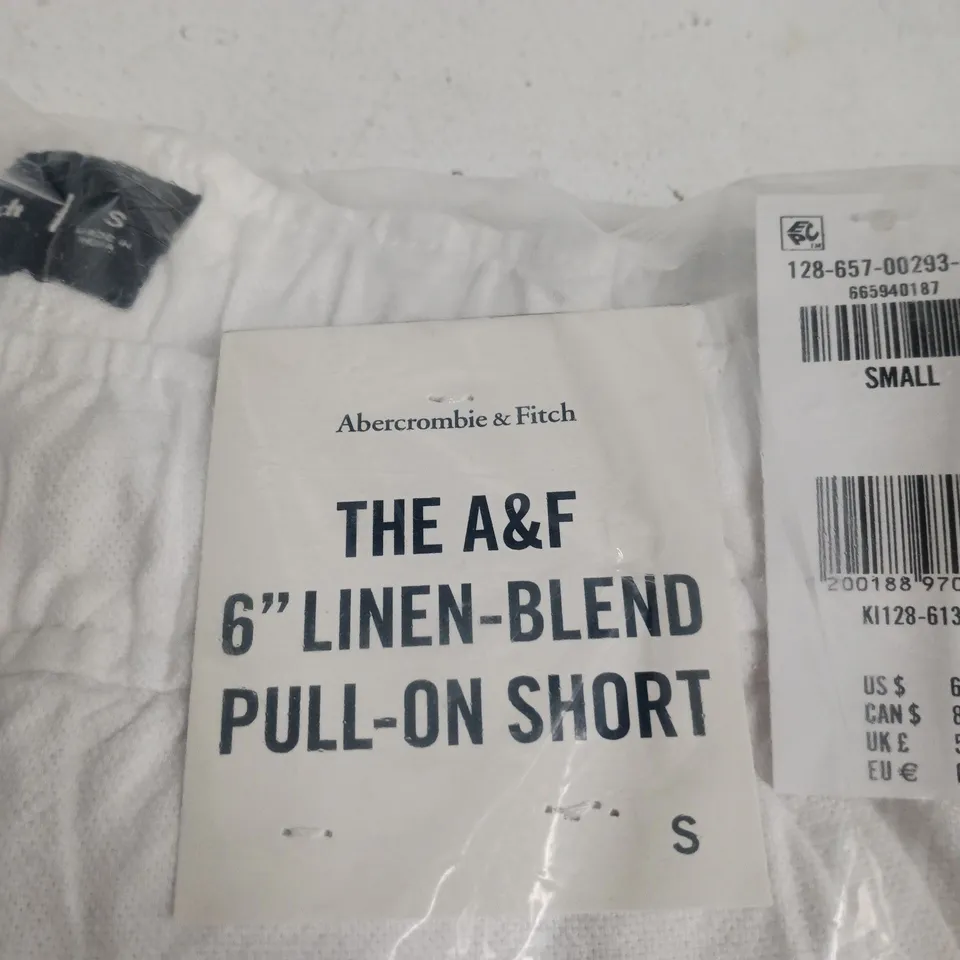ABERCROMBIE & FITCH 6" LINEN-BLEND PULL-ON SHORTS – SIZE S