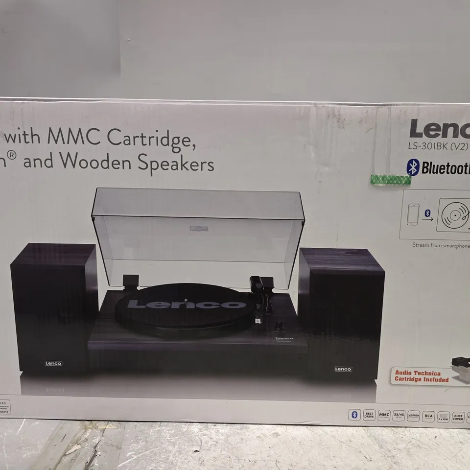 BOXED LENCO LS-301BK V2 TURNTABLE WITH BLUETOOTH 
