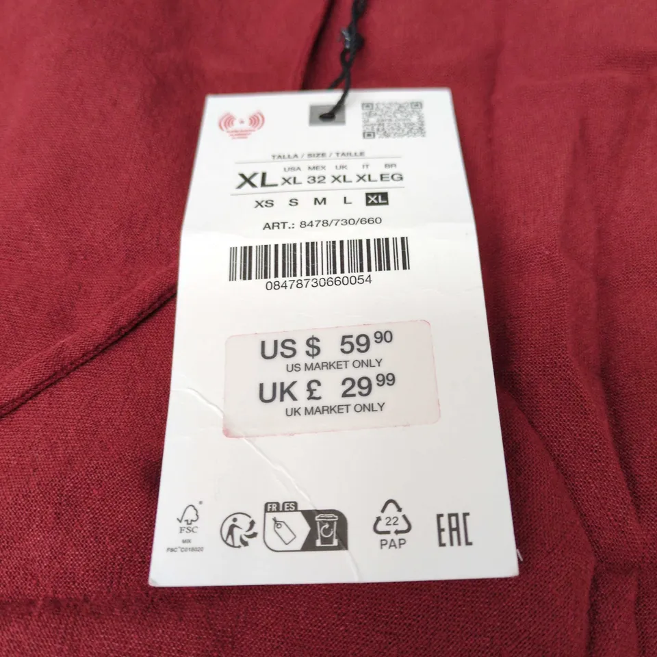 ZARA WOMEN'S RED SLEEVELESS DRESS – SIZE XL